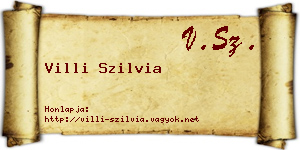 Villi Szilvia névjegykártya